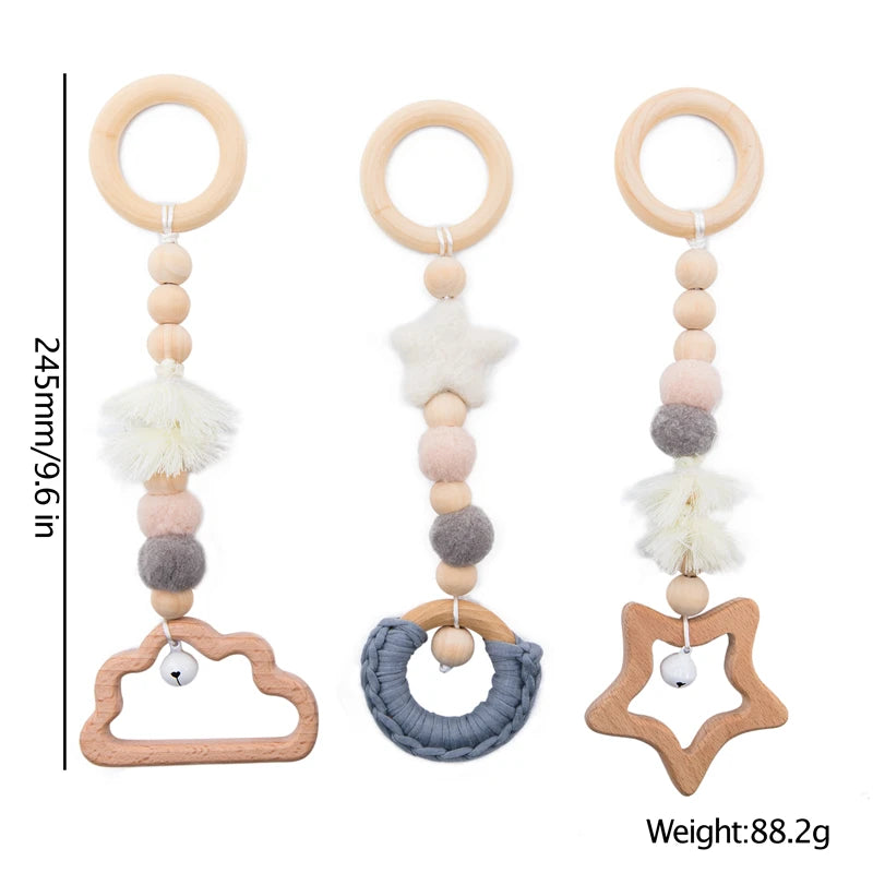 Baby Toys Wooden Play Gym Toys Nordic Baby Room Decor Wood Nursery Sensory Toy Gift Infant Room Clothes Rack Accessories Rattles