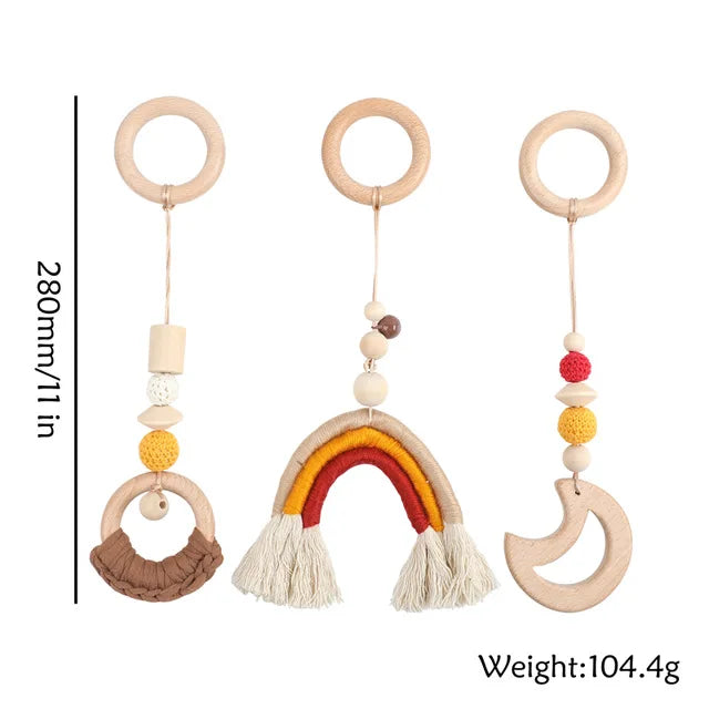Baby Toys Wooden Play Gym Toys Nordic Baby Room Decor Wood Nursery Sensory Toy Gift Infant Room Clothes Rack Accessories Rattles