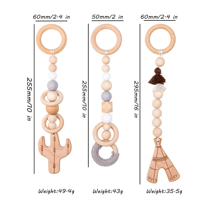 Baby Toys Wooden Play Gym Toys Nordic Baby Room Decor Wood Nursery Sensory Toy Gift Infant Room Clothes Rack Accessories Rattles