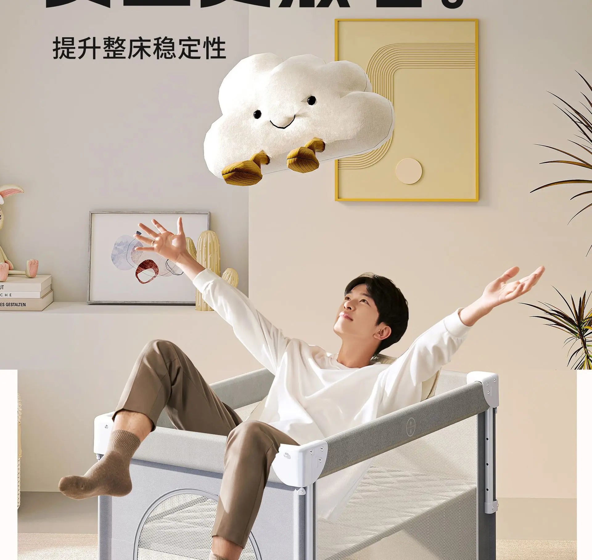 Baby Bed Portable Baby Cribs with Diaper Table Baby Sleep Cradle Multifunctional Playpen Crib