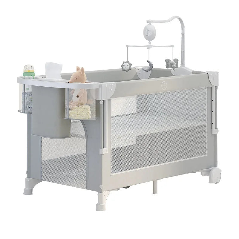 Baby Bed Portable Baby Cribs with Diaper Table Baby Sleep Cradle Multifunctional Playpen Crib
