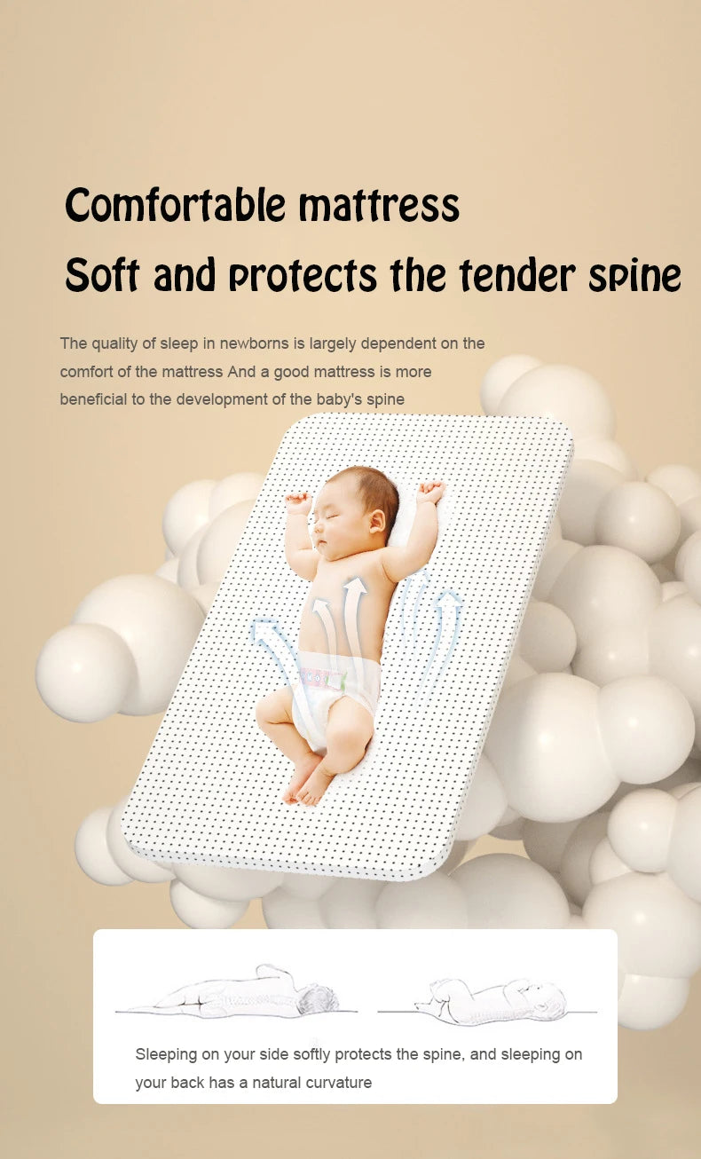 Aluminum Alloy Crib Movable Portable Bassinet Bed Foldable Multifunctional Bb Bed Newborn Patchwork Queen Bed