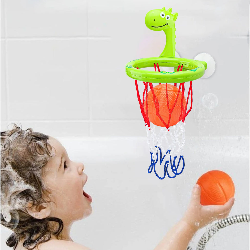 Baby Bath Toy Children Water Play Toys Set Bathroom Bathtub Suction Cup Shooting Basketball Hoop with 3 Balls Bath Toys for Kids