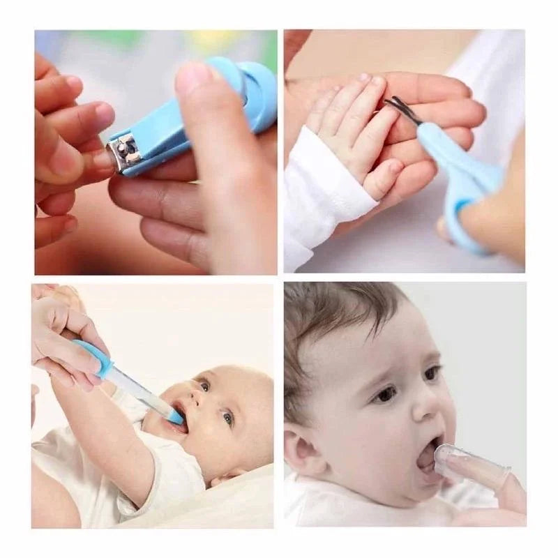 8PCS Baby Grooming Kit, Nail Clipper, Brush, Nasal Aspirator, Comb, and EVA Case for Newborn Care Essentials