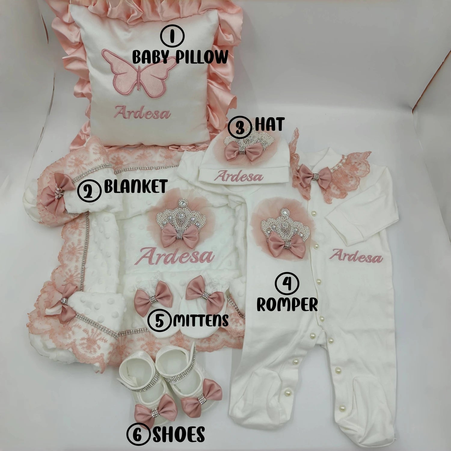 6pcs Newborn Baby Boy Outfits Kids Clothing Real Cotton Infant0 Products Shirt Pants Mittens Receiving Blanket
