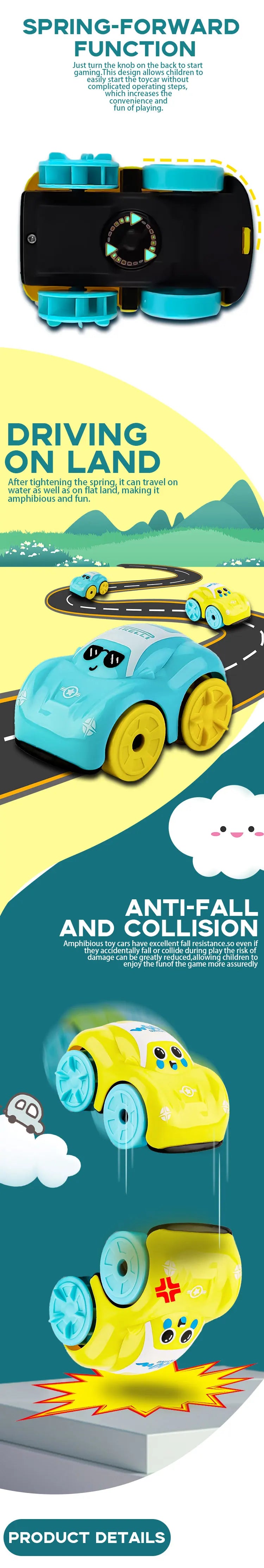 Baby Shower Toys Amphibious Cars Bathroom Floating Clockwork Toy Cars Children Cute Swimming Water Playing Toys for Kids Gifts