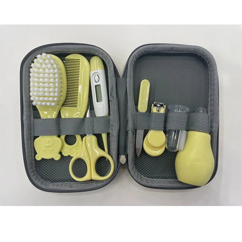 8PCS/Set Baby Health Care Kit Kids Nail Hair Health Care Thermometer Grooming Brush Clipper Teether Toothbrush Baby Essentials