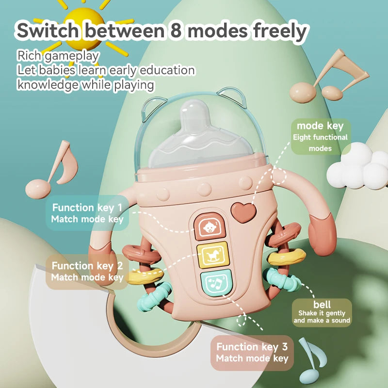 Electronic baby bottle-shaped toys/rattle toys/musical toys, songs/English words, suitable for babies over 18 months old, birthd