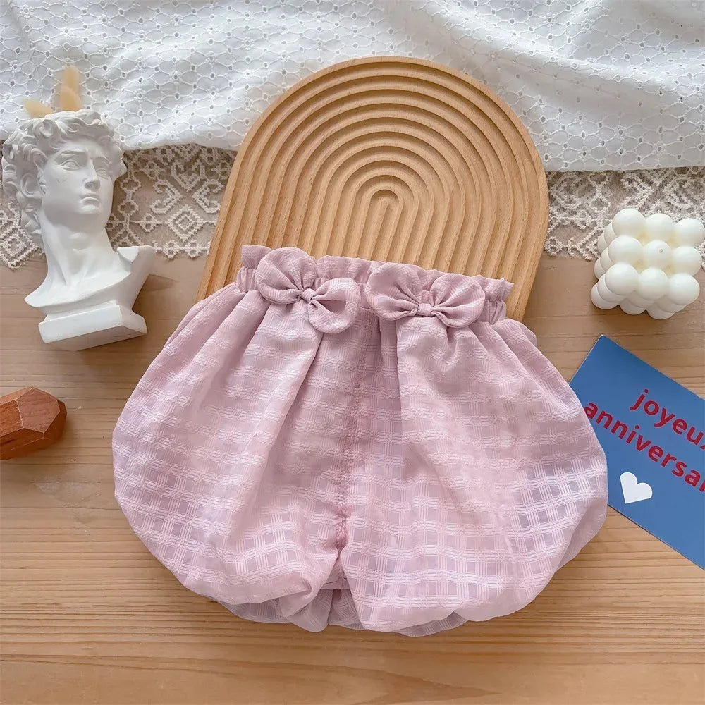 Baby Clothing 2025 Summer New Style 1-3 Year Old Female Baby Sweet Bow Two Piece Set Thin Outerwear
