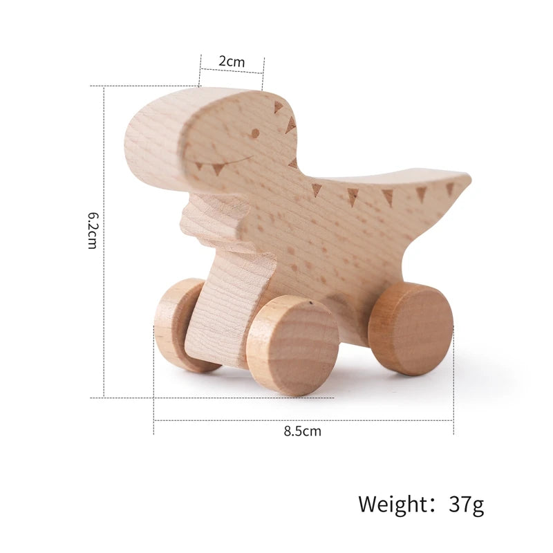 1PC Baby Wooden Toys Beech Car Blocks Cartoon Bus Educational Montessori Toys Baby Teething Play Gym Baby Birthday Gift Products