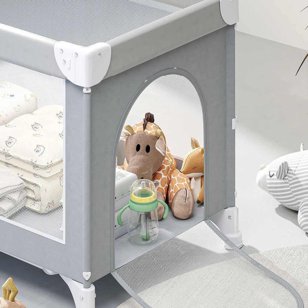Baby Bed Portable Baby Cribs with Diaper Table Baby Sleep Cradle Multifunctional Playpen Crib