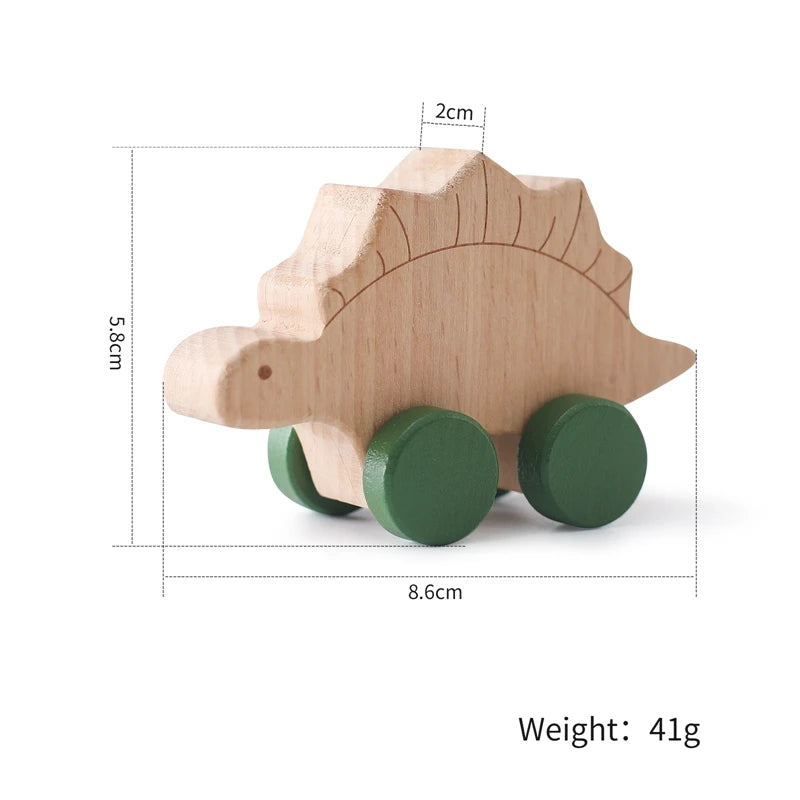 1PC Baby Wooden Toys Beech Car Blocks Cartoon Bus Educational Montessori Toys Baby Teething Play Gym Baby Birthday Gift Products