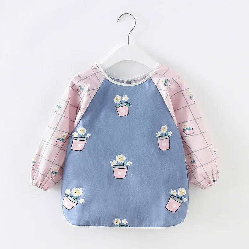 Baby Items Baby Bibs Cotton Waterproof Infant Bib Full Sleeve Gown Children Long Sleeve Apron Coverall Feeding Drawing Bibs