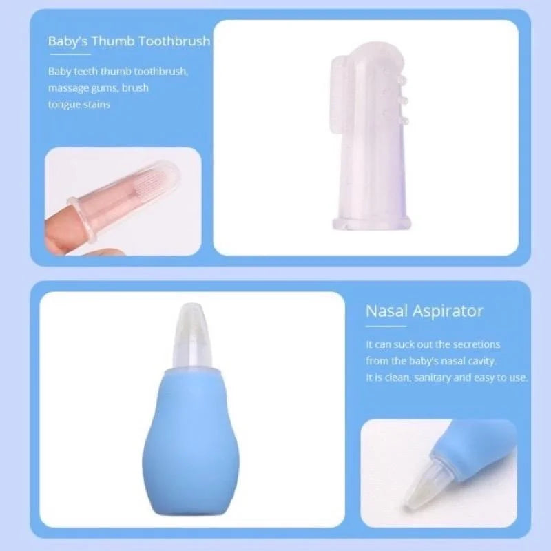 8PCS Baby Grooming Kit, Nail Clipper, Brush, Nasal Aspirator, Comb, and EVA Case for Newborn Care Essentials