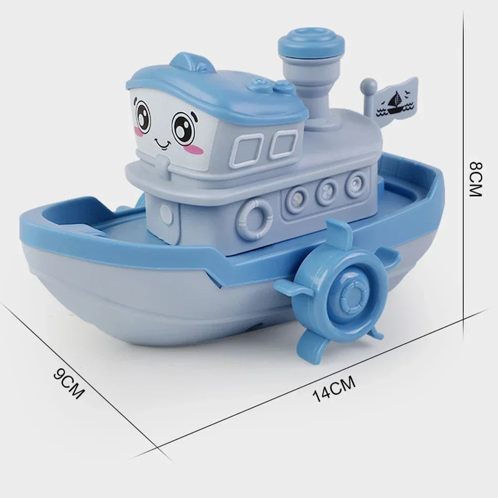 Baby Bath Toys Cute Cartoon Ship Boat Clockwork Toy Wind Up Toy Kids Water Swimming Beach Game for Children Gifts Boys Toys