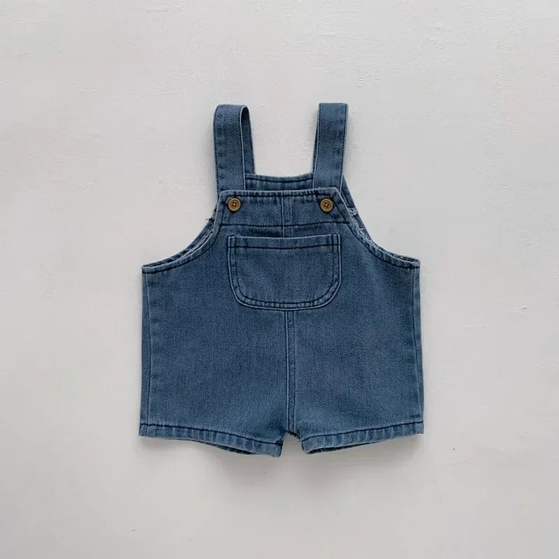 2024 Summer Baby Clothing Set Toddler Girls Clothes Suit Infant Tee and Denim Overall  Boys Outfit