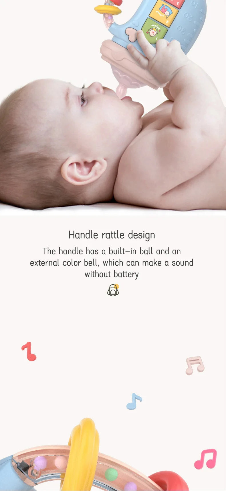 Baby 18M+Cute Bottle Illuminates Music Baby Ringing Soothing Toy Early Learning Education Toy Girl Baby Boy Birthday Gift Toy