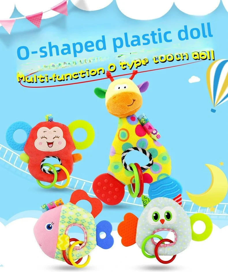 Soft Animal Hanging Handbells Rattles Plush Infant Baby Development Handle Sensory Toys WIth Teether Baby Toy For Newborn Gifts