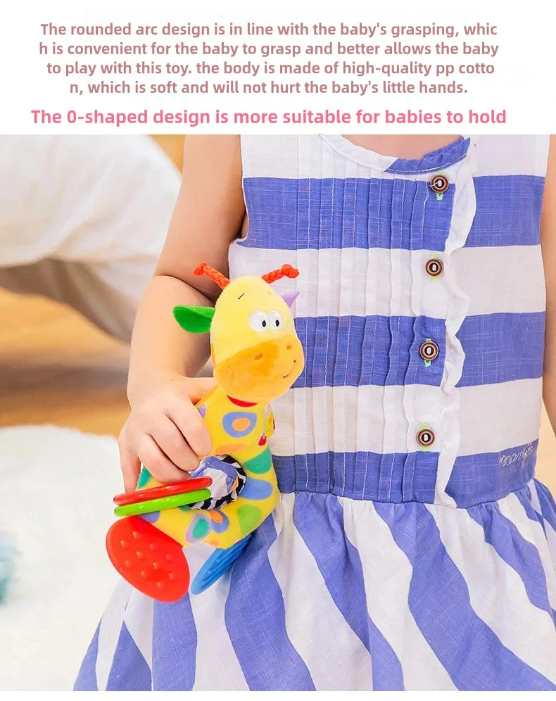 Soft Animal Hanging Handbells Rattles Plush Infant Baby Development Handle Sensory Toys WIth Teether Baby Toy For Newborn Gifts