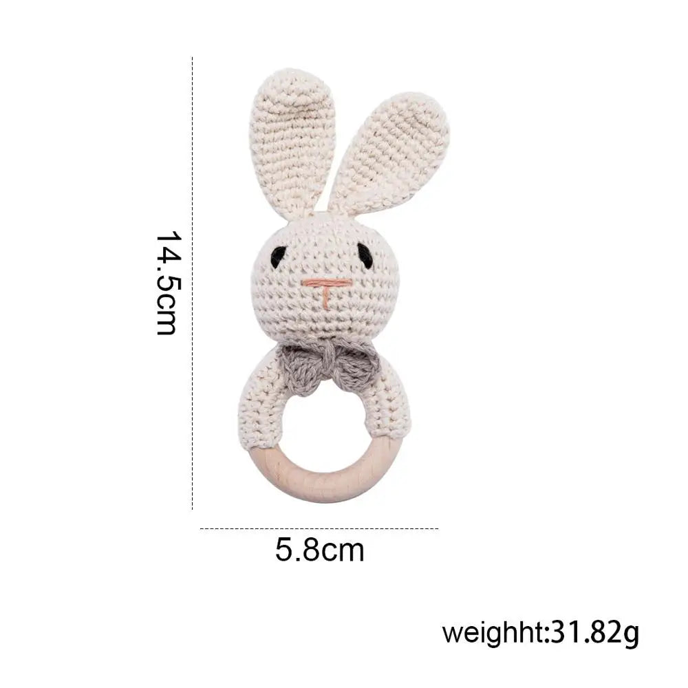 Baby Toys Crochet Animal Rattle Cartoon Music Rattle Toys for Baby Kawaii Teether Rattle Baby Toy 0 12 Months Montessori Toys