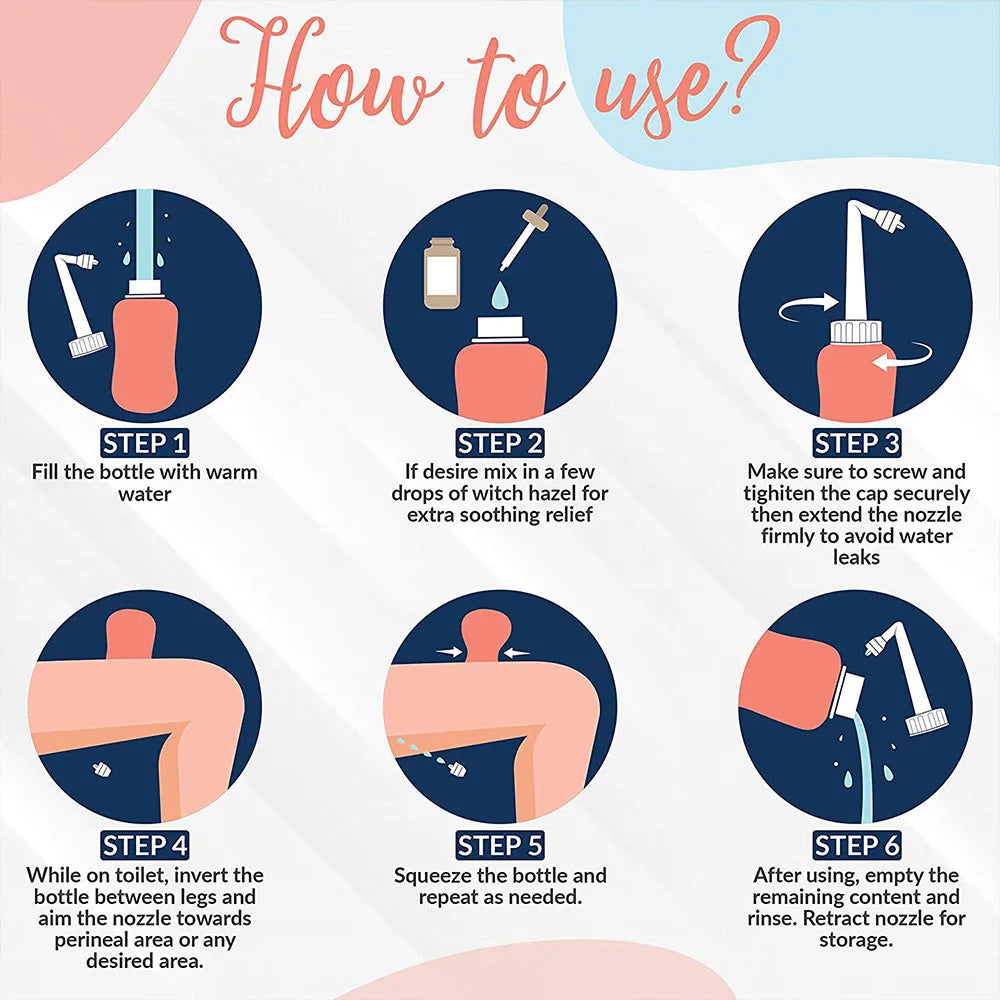 500ML Bidet Baby Showers Mom Peri Bottle for Postpartum Essentials Feminine Care MomWasher for Perineal Recovery Cleansing