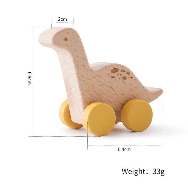 1PC Baby Wooden Toys Beech Car Blocks Cartoon Bus Educational Montessori Toys Baby Teething Play Gym Baby Birthday Gift Products