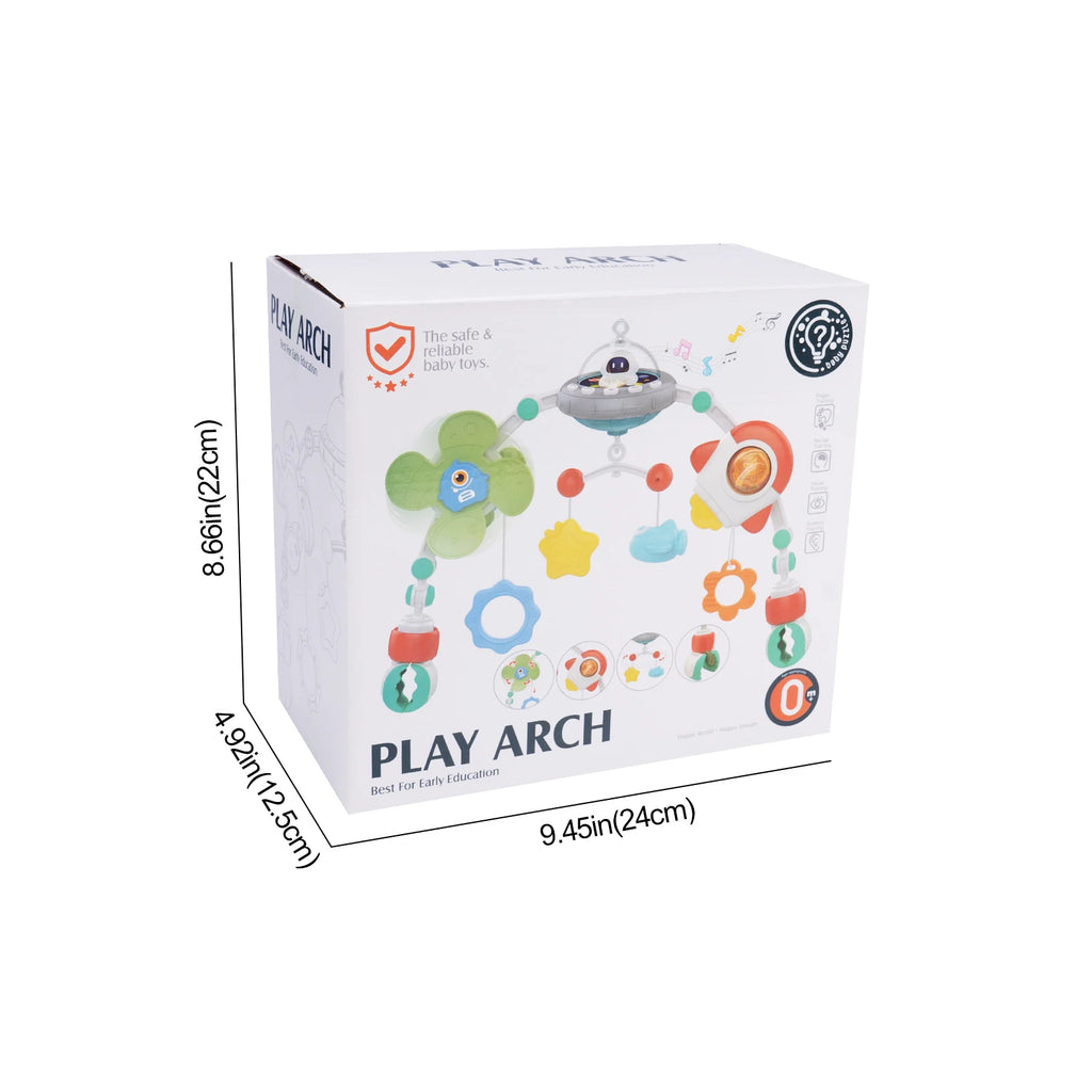 Baby Stroller Arch Toys Crib Music Rotating Bouncers Toys Fine Motor Skills Sensory Development Arch Car Seat Toys for New Born