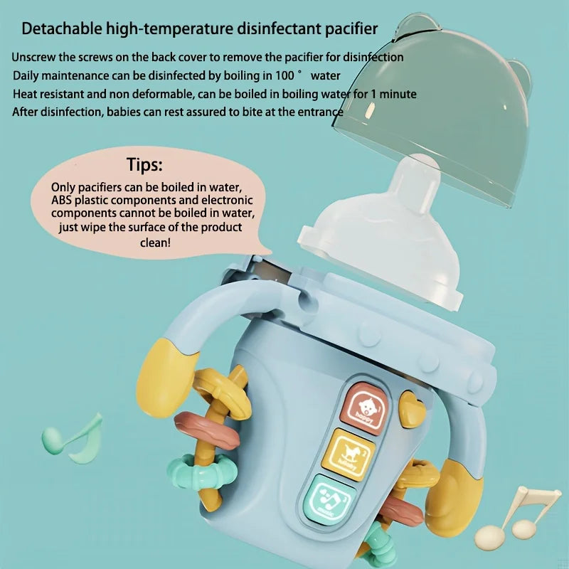 1pc Baby Musical Feeding Bottle Pacifier Newborn Soft Teether Rattles Educational Toy Mobile Rattles Toys Soothing Vocal Music
