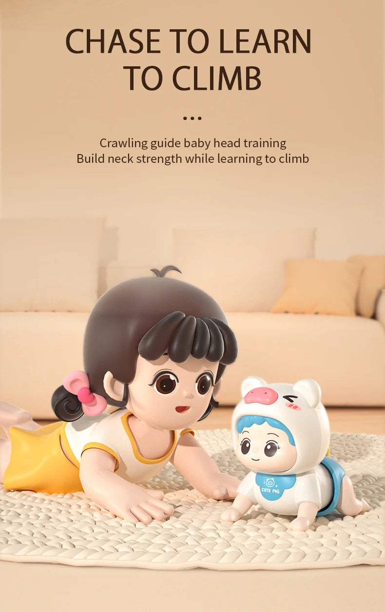 Baby toys learn to crawl guide head up practice training puzzle early education crawling baby sound light music