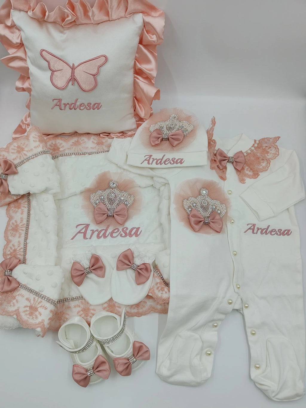 6pcs Newborn Baby Boy Outfits Kids Clothing Real Cotton Infant0 Products Shirt Pants Mittens Receiving Blanket