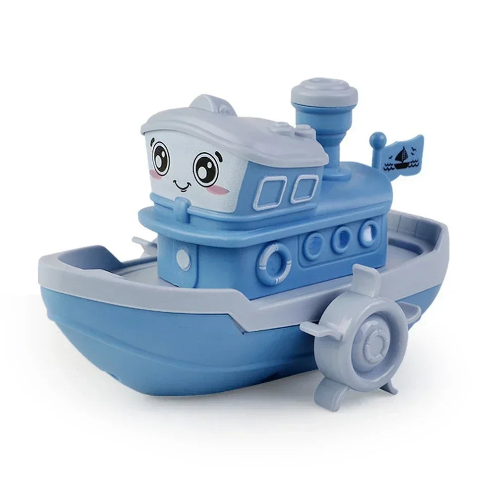 Baby Bath Toys Cute Cartoon Ship Boat Clockwork Toy Wind Up Toy Kids Water Swimming Beach Game for Children Gifts Boys Toys