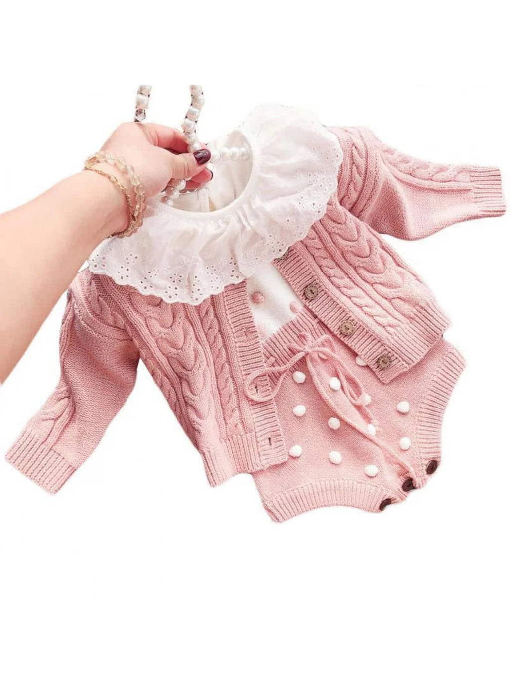 Baby Clothes, Autumn and Winter Clothing, Stylish Knitted Jackets and Sweaters for Baby Girls, Hand-Knitted Spring and Autumn Romper Suits