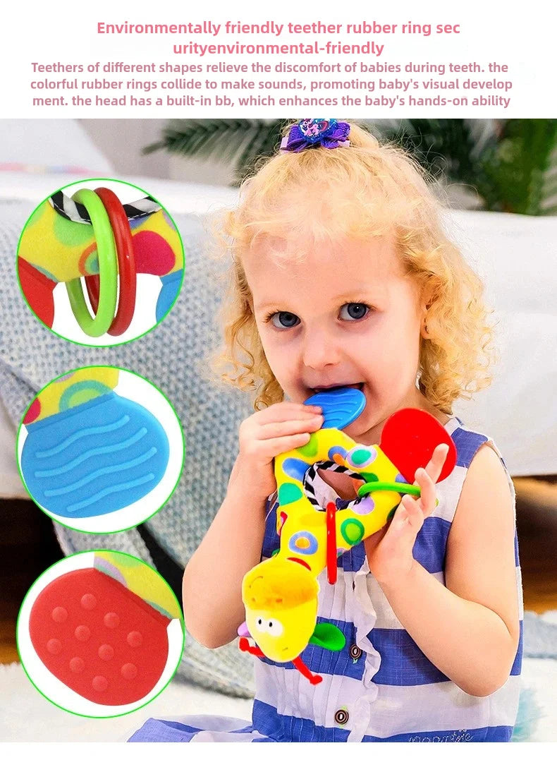 Soft Animal Hanging Handbells Rattles Plush Infant Baby Development Handle Sensory Toys WIth Teether Baby Toy For Newborn Gifts