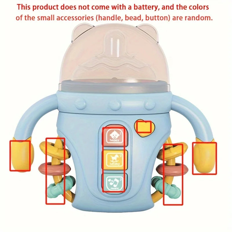 1pc Baby Musical Feeding Bottle Pacifier Newborn Soft Teether Rattles Educational Toy Mobile Rattles Toys Soothing Vocal Music