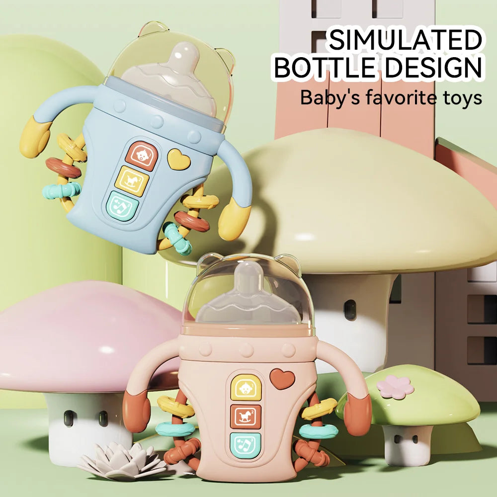 1pc Baby Musical Feeding Bottle Pacifier Newborn Soft Teether Rattles Educational Toy Mobile Rattles Toys Soothing Vocal Music